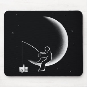 Angeln nach Likes Halbmond-Illustration Mousepad