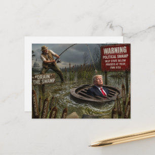 Angeln nach Trump im Sumpf auf eigene Gefahr Postkarte