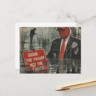 Angeln nach Trump im Sumpf Den Sumpf trockenlegen Postkarte