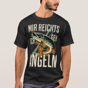 Angeln nicht aufhören. Lustiges Heilbutt-Angeldesi T-Shirt