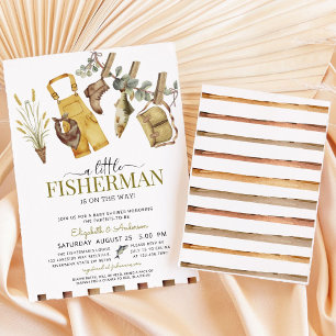 Angeln Niedliche kleine Fisherman Babydusche Einladung