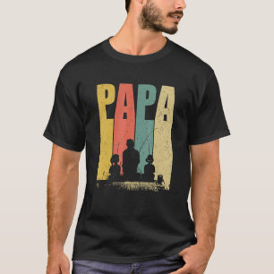 Angeln Papa Rolle Cooler Fischer Vintage Vatertag  T-Shirt