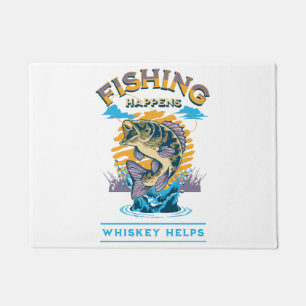 Angeln passiert. Whisky hilft! Fußmatte