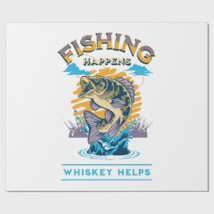 Angeln passiert. Whisky hilft! Geschenkpapier