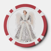 Angeln Poker Chips, roter Streifen