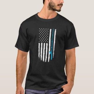 Angeln Retro-Fischerei-T-Shirt Patriotisches Angel T-Shirt