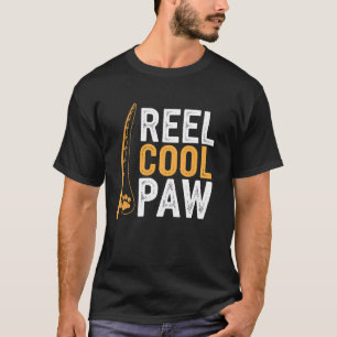 Angeln Rolle Cool Paw Papa Lustiger Fischer Angeln T-Shirt