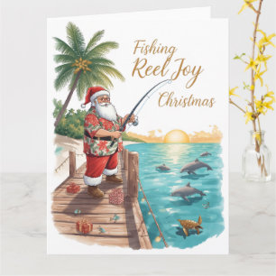 Angeln Rolle Joy Weihnachten mit Santa Urlaub  Karte