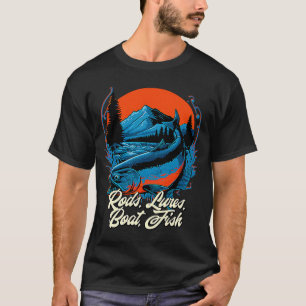Angeln Ruten Boot Fisch Hobby Seen Zeitvertreib La T-Shirt