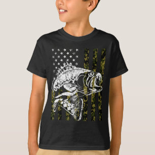 Angeln, Tarnung Amerikanische Flagge Fisch, B Fisc T-Shirt