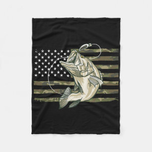 Angeln Tarnung uns Amerikanische Flagge B Fisch Fi Fleecedecke