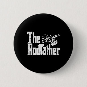 Angeln The Rodfather Lustige Parodie Vater Opa Pap Button