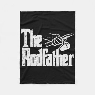 Angeln The Rodfather Lustige Parodie Vater Opa Pap Fleecedecke