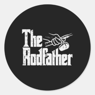 Angeln The Rodfather Lustige Parodie Vater Opa Pap Runder Aufkleber