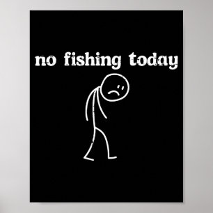 Angeln trauriger Stickman lustiger Fischer Männer Poster