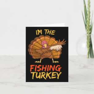 Angeln Truthahn Passende Familiensgruppe Thanksgiv Karte