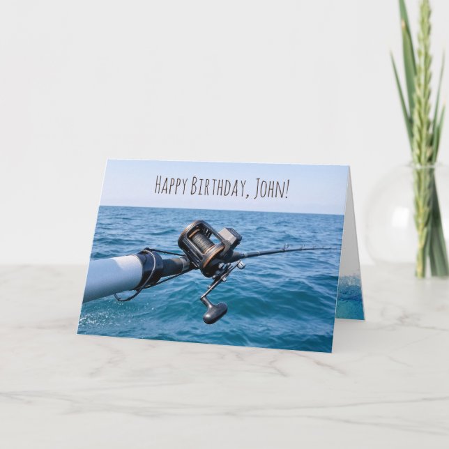 Angeln über Wasser zum Geburtstag Karte (Vorderseite)