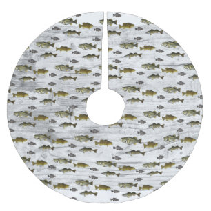 Angeln Walleye Bass Crappie Angler Männer Polyester Weihnachtsbaumdecke