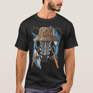 Angeln Zebra Outdoor Angler Tier Cute Fly Fi T-Shirt
