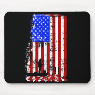Angelnde Männer amerikanische Flagge _ USA Fischer Mousepad