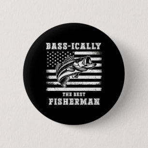 Angelnder Fischer B-isch Der beste Fischer Fisch Button