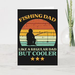 Angelnder Papa wie ein normaler Kühler Retro-Vater Karte