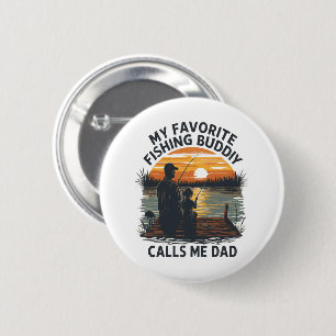 Angelnder Vater Sonnenuntergang Button