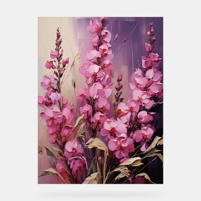 Angelonia - Impasto Floral Acrylschild (Vorderseite)