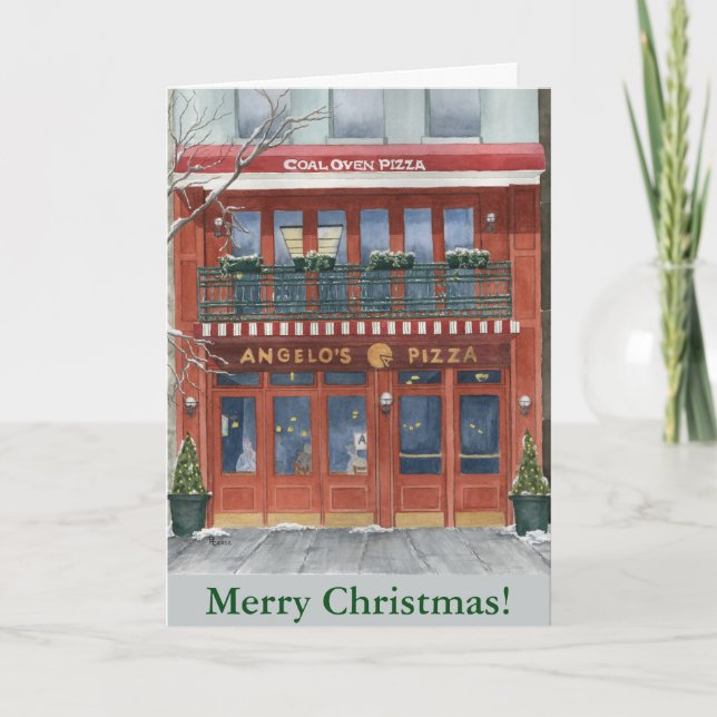 Angelos Pizza NYC Weihnachtskarte Feiertagskarte (Vorderseite)