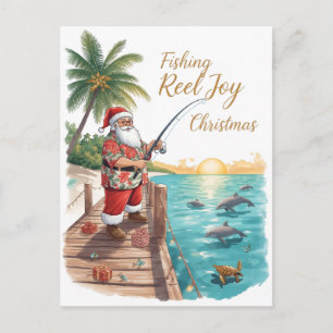 Angelreelfreude Weihnachten mit Santa Ferien Postkarte