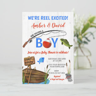 Angelreigen Baby-Party mit Fischthema Einladung