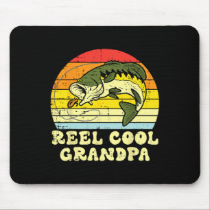 Angelrolle Cool Opa B Fisch Retro Großvater Mousepad