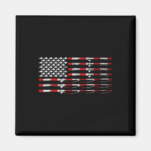 Angelrute American Flag Geschenk für Angler Magnet
