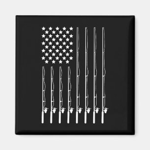 Angelrute Amerikanische Flagge Patriotischer Outdo Magnet