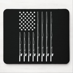 Angelrute Amerikanische Flagge Patriotischer Outdo Mousepad
