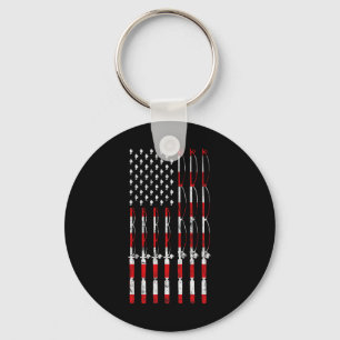 Angelrute Amerikanische USA-Flagge Patriotisches A Schlüsselanhänger