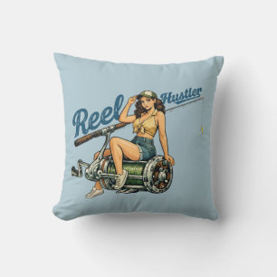 Angelrutscher Retro Angel Pin-Up Blau Lustiger Fis Kissen