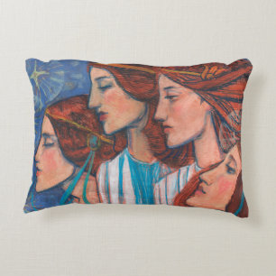 Angels Art Nouveau Ginger Auburn Red Hair Women Dekokissen