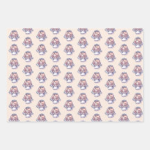 Angels beten auf rosa Hintergrundwrapping Paper