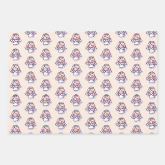 Angels beten auf rosa Hintergrundwrapping Paper Geschenkpapier Set