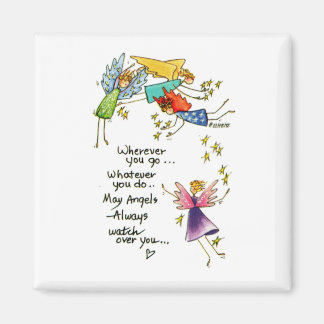 Angels Blick über dich farbenfrohe Aquarellbilder Magnet