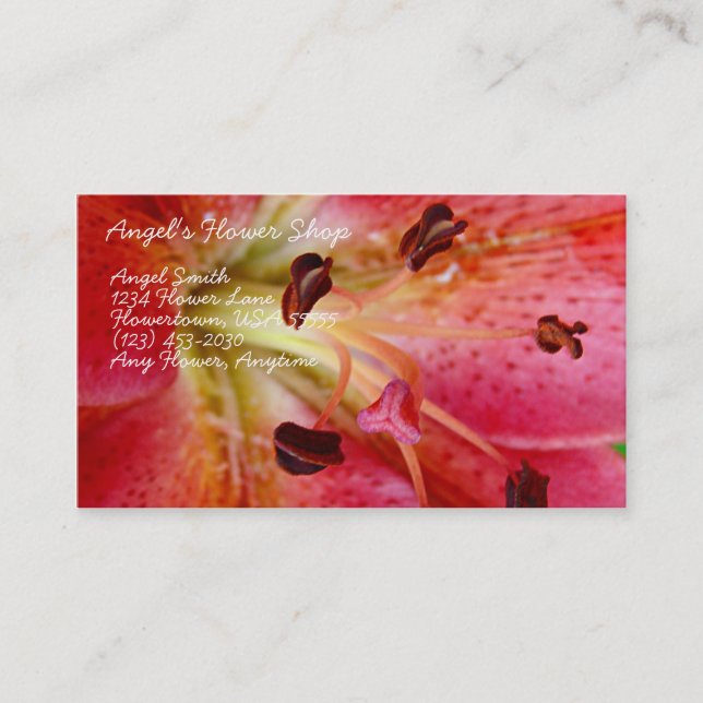 Angel's Blume Shop Visitenkarte (Vorderseite)