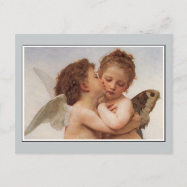 Angels, Der Erste Kuss von Bouguereau Postkarte (Vorderseite)