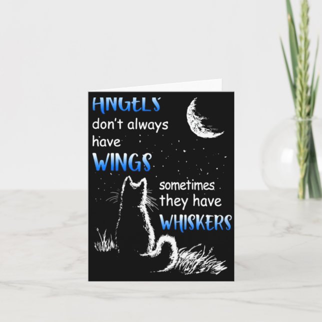 Angels Dont Always Have Wings They Have Whiskers  Karte (Vorderseite)