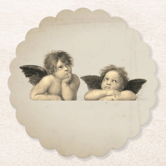 Angels Engel – shabby chic – Raphael – Vintage Untersetzer (Vorderseite)