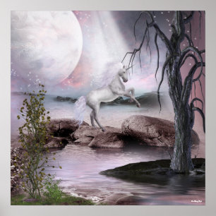 Angels Fee Einhörner drucken Poster