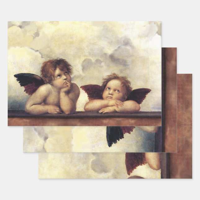 ANGELS / Flügeldrachen ,Wolken Raffaello Sanzio Geschenkpapier Set (Set)