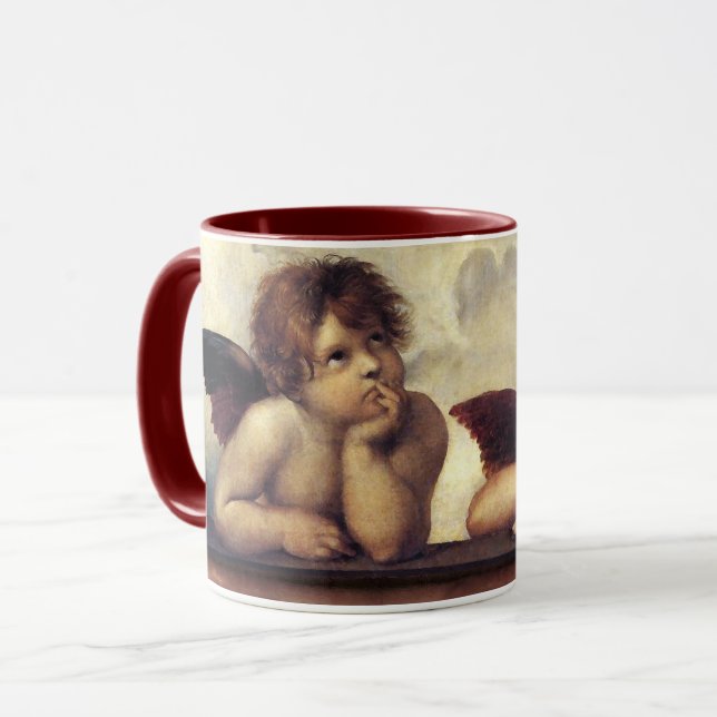 ANGELS / Flügeldrachen ,Wolken Raffaello Sanzio Tasse (Vorderseite Links)