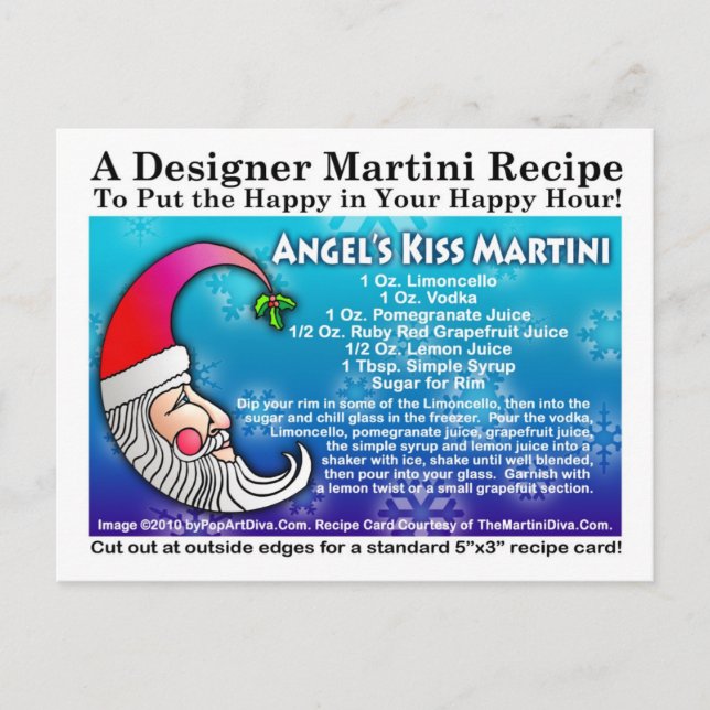 Angel's Kiss Weihnachts-Martini Rezept Postkarte (Vorderseite)