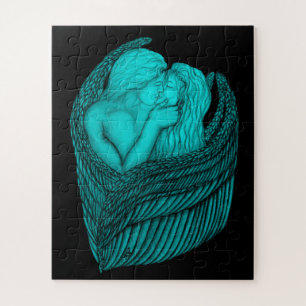 Angels Kissing , Schwarz-Grün-Design